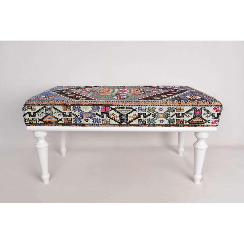 Bohemian Bench, Desk Bench,Ottoman Bench, Upholstered Bench, Turkish Rug Bench, Kilim Bench, Home Decor Bench, Handmade Bench