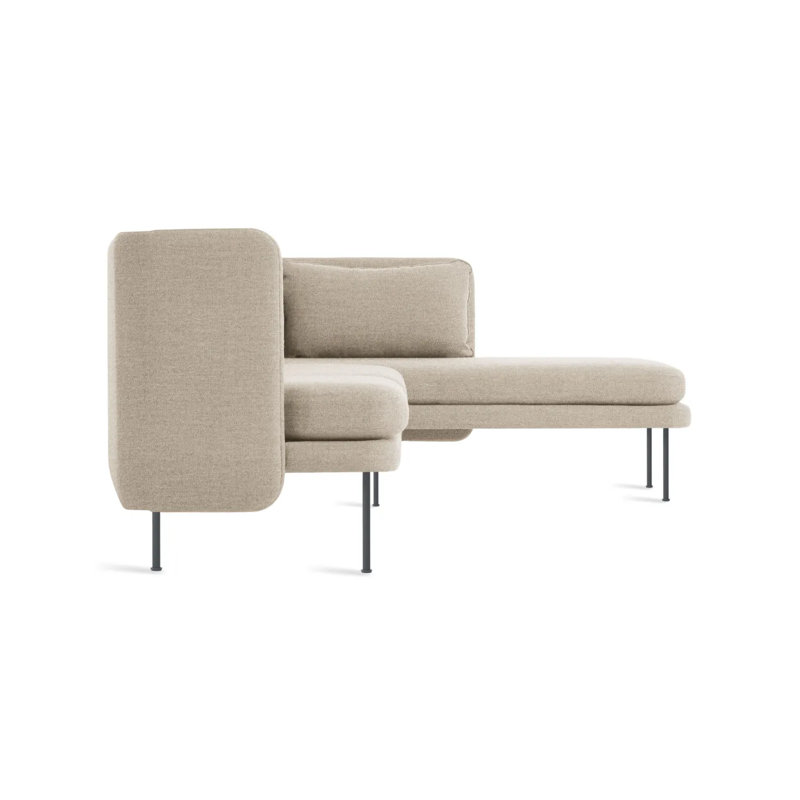 Bloke Chaise Sectional, Right Hand Facing, Tait Stone Textured Basketweave