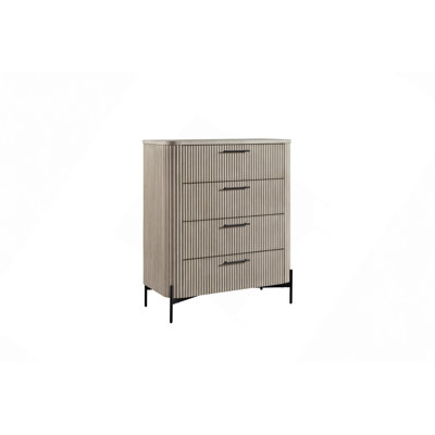 Commode à tiroirs, commode à 4 tiroirs en roseau, base décorative, glissières à roulement à billes, tiroirs en cèdre et doublés de feutre, commode de rangement moderne