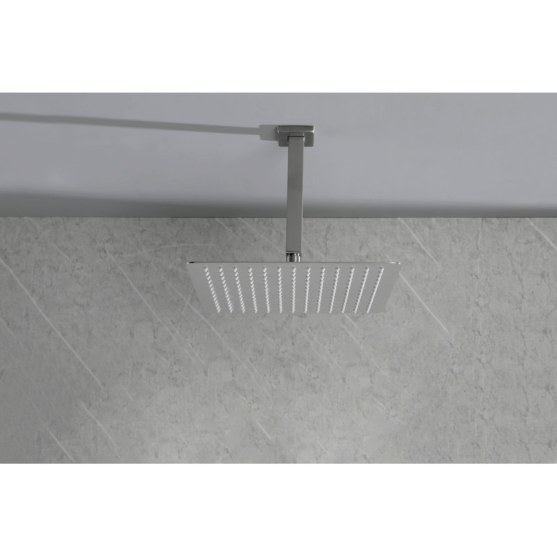 Rain Shower Head High Pressure Rainfall Showerhead Water Saving, Brushed Nickel
