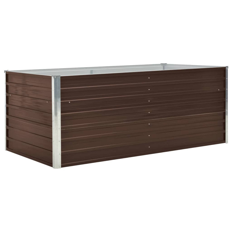 Arlington Metal Planter Box, 160cm H x 80cm W x 45cm D, Brown
