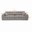 Canapé tissé à compression en chenille, canapé droit compact avec éponge haute densité, canapé peu encombrant pour salon, appartement et bureau, à rayures acajou-359028192