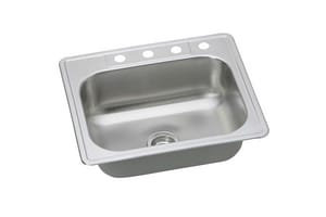25'' L Drop-In Single Bowl Stainless Steel Kitchen Sink, 4