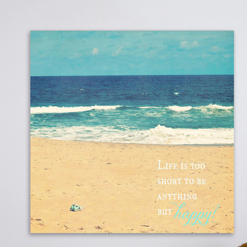 Reproduction d’art sur toile tendue "life is too short" par robin, H 40 po x l 40 po x P 1,5 po
