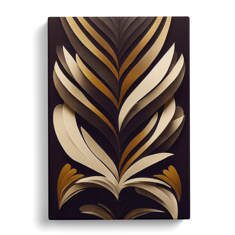 Art Deco Feather No.3 - Wrapped Canvas, 60cm H x 40cm W x 3cm D