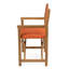 Chaises de réalisateur pliantes en bois d'acacia Cukor Coastal, siège en tissu de polyester orange et structure en teck brun pour patio, terrasse et balcon-929740003