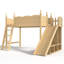 Lit mezzanine avec tablettes de rangement et garde-robe, lits mezzanine en bois massif avec glissières amovibles et échelles, aucune boîte à ressorts nécessaire-129390661-129390662