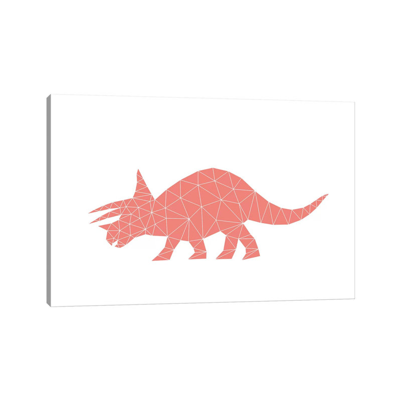 Geometric Dino Triceratops by Nouveau Prints - Wrapped Canvas Gallery-Wrapped Canvas Giclée, 20.32 cm H x 30.48 cm W