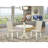 3 Piece Kitchen Table Set for Small Spaces Contains a Round Dining Table with Dropleaf and 2 Cream Linen Fabric Padded Chairs, Linen White-109565873-109565872-109565876