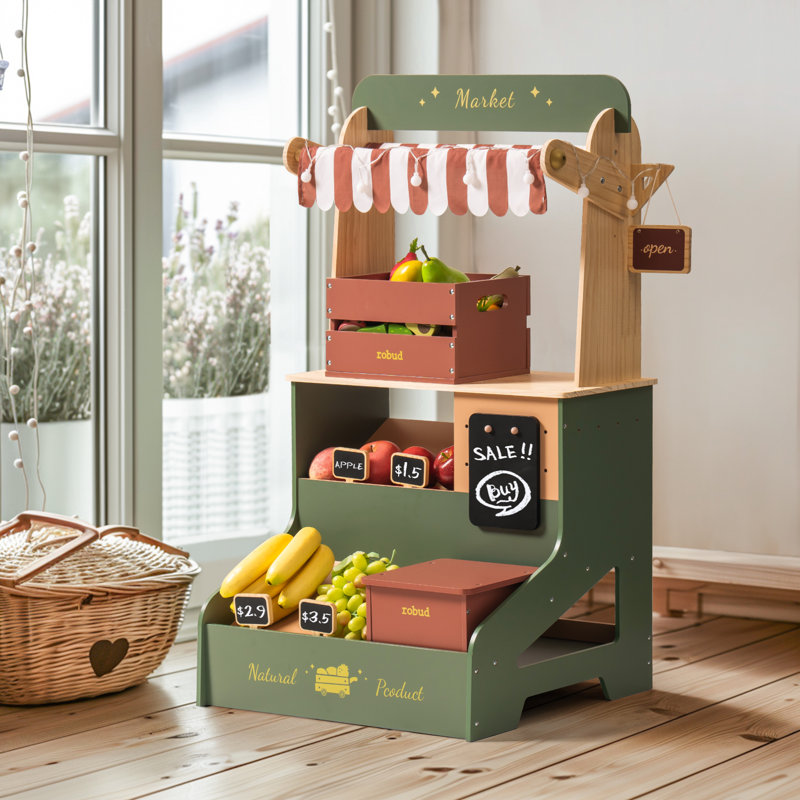 Ensemble de jeu d'épicerie en bois