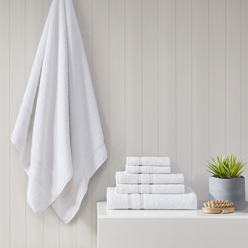 100% Turkish Cotton 6 Piece Towel Set, White