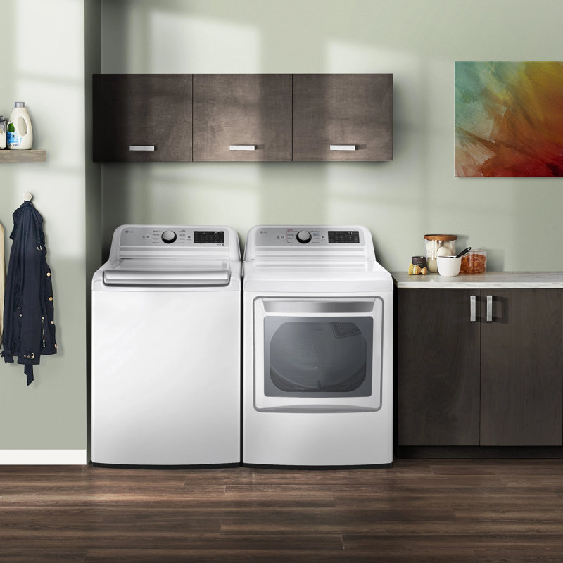 LG 7.3 cu. ft. Ultra Large Capacity Smart Wi-Fi Enabled Rear Control Electric Dryer with Easyload Door, White