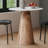 Topher Luxury Mid-Century Modern 30" Round Marble And Wood Pedestal Dining Table - Natural