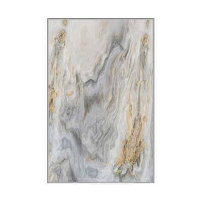 Tapis d'entrée élégant, impression numérique 3D, 3,9 x 4,9 pi | 100% polyester, antibactérien, envers en PVC antidérapant, hauteur des poils: 0,04 po, lavable à la machine, parfait pour le décor du salon et du vestibule
