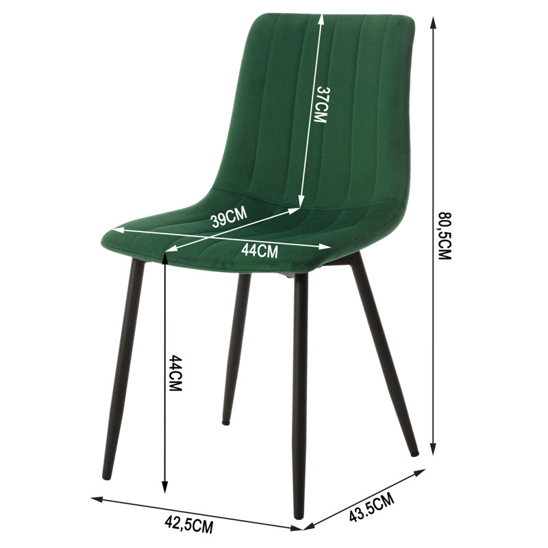 Aghaboy 44 cm H Velvet Side Chair, Green, 4