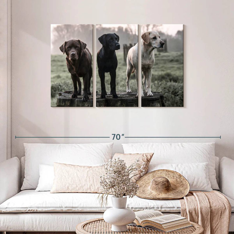 Labrador Dogs, 28" H x 45" W