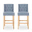 Ensemble de 2 tabourets à oreilles capitonnés en tissu pour comptoir de cuisine ou bar-1563166102