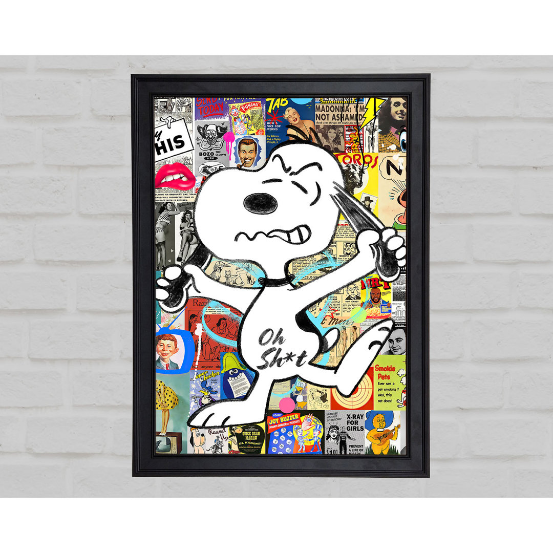 Angry Snoopy - Einzelner Bilderrahmen Kunstdrucke