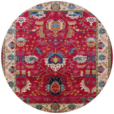 Tapis à motif oriental rose