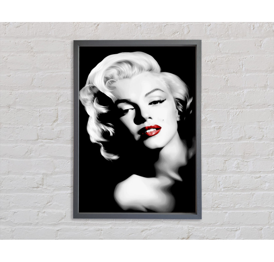 Marilyn Monroe Rote Lippen Portrait - Druck