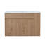 Meuble-lavabo de salle de bain avec lavabo en céramique et tablette ajustable ouverte (KD-PACKING)-344871760