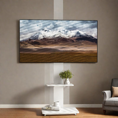 Meuble télé ajustable blanc avec rangement, design moderne en MDF pour la maison et le bureau