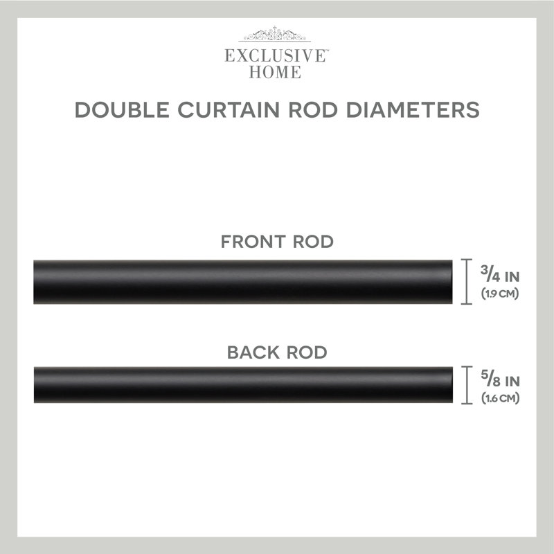 Matte Black Double Curtain Rod with Twisted Finials, 36-72 inch