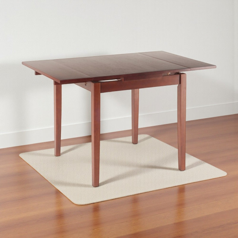 Marrone Solid Wood Extendable Dining Table in Walnut Brown Finish, 29.5" H X 47.85" W X 29.5" D