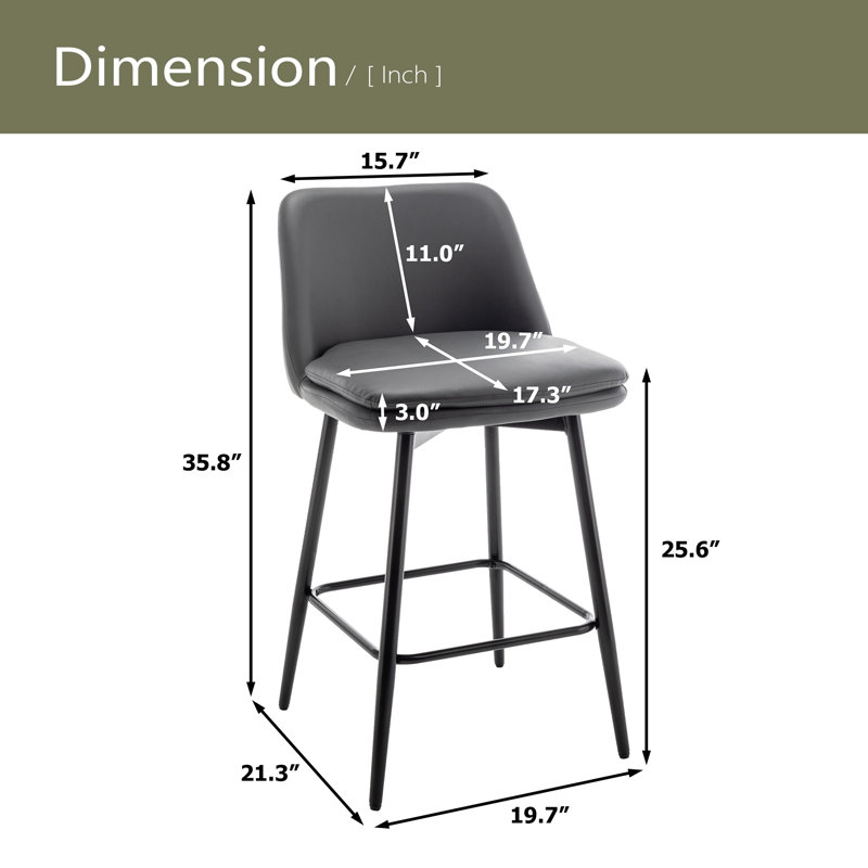 Ensemble de 2 tabourets de bar pivotants à hauteur de comptoir pivotant à 360 ° avec dossier et pieds en métal