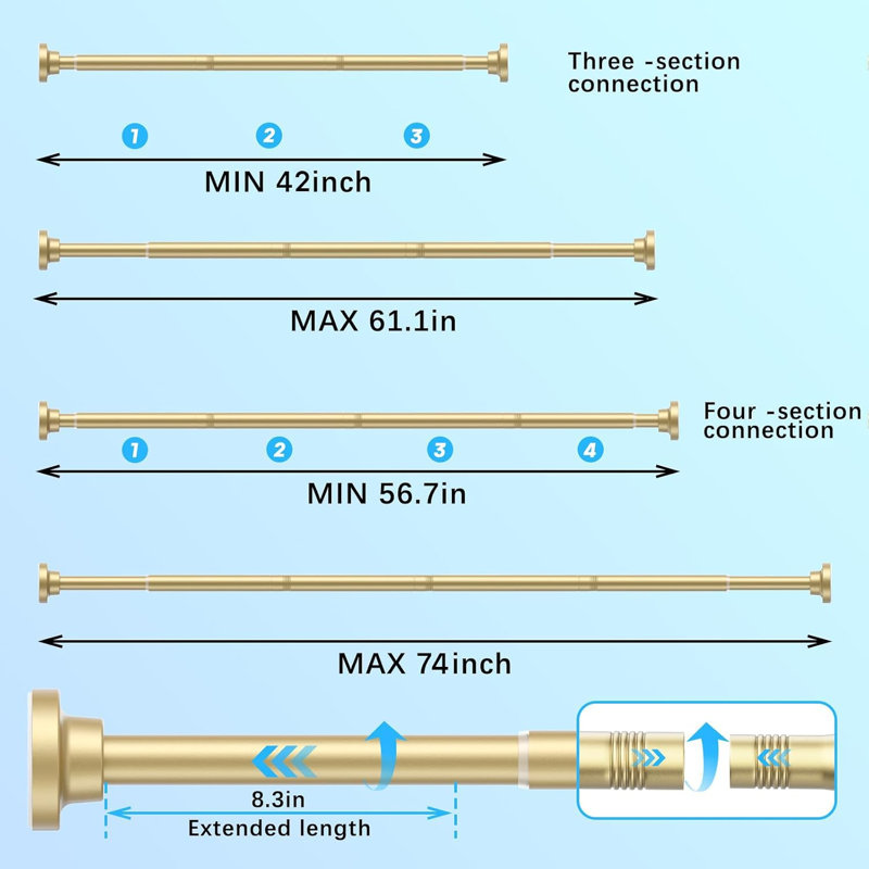 Straight Tension Shower Curtain Rod