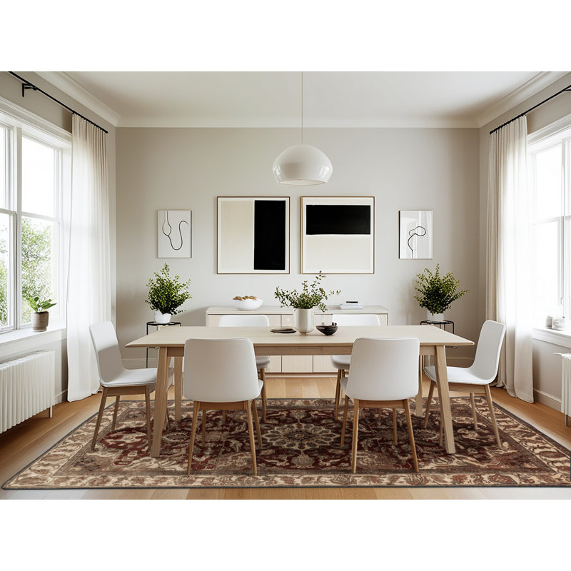 Machine Washable Persian Brown Area Rug, Rectangle 7' x 10'