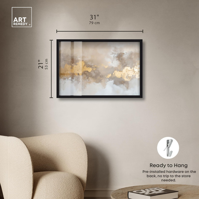 Décoration murale bohème Soft Shimmer II par Art Remedy, cadre noir, 30 x 20, Cadre noir, H 21 po x l 31 po