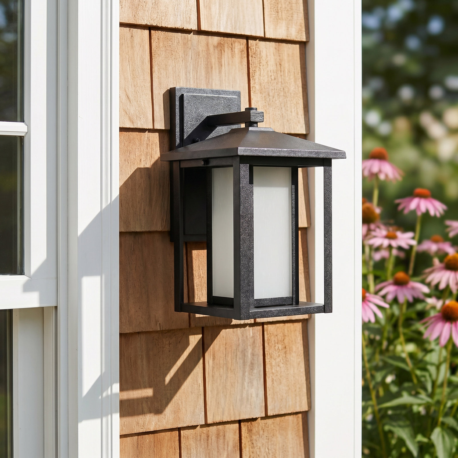 Vermont Integrated LED Outdoor Wall Lantern, Black, 11" H x 7" W x 8.5" D