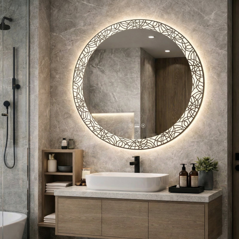 Miroir décoratif de salle de bain 24 po x 24 po Mango Tile
