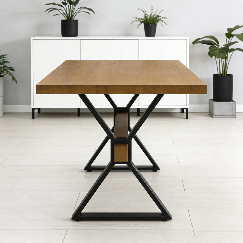 X-shaped legs Dining Table, Brown