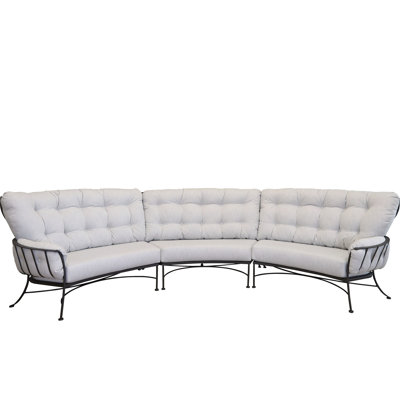 Canapé modulaire d'extérieur courbé de 70,5 po de large avec coussins Monterra