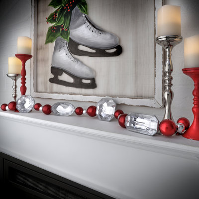 40" Christmas Jewels With Ball Ornament Garland