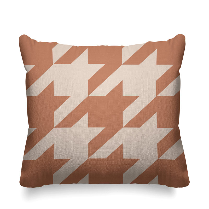 Housse et insert de coussin carré d'extérieur Easton Houndstooth, L 15 po x H 15 po, Chair