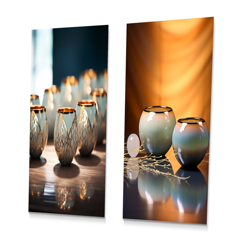 Serenades du Japon, ensemble d'art mural en verre, 2 pièces, H 32 po x l 32 po
