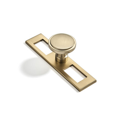 5-Pack Brushed Brass Cabinet Knobs With Backplate, Heavy-Duty Zinc Alloy Kitchen Cabinet Handles And Drawer Pulls For Furniture Upgrade