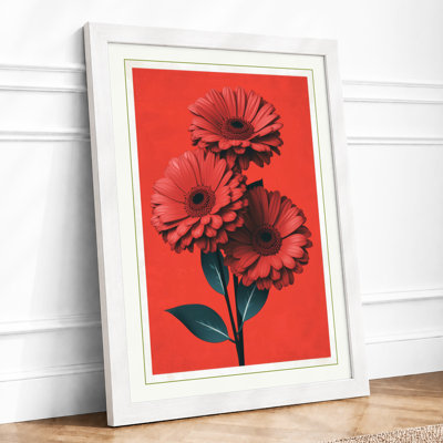 Stacked Daisy Stem Botanical - Framed Print
