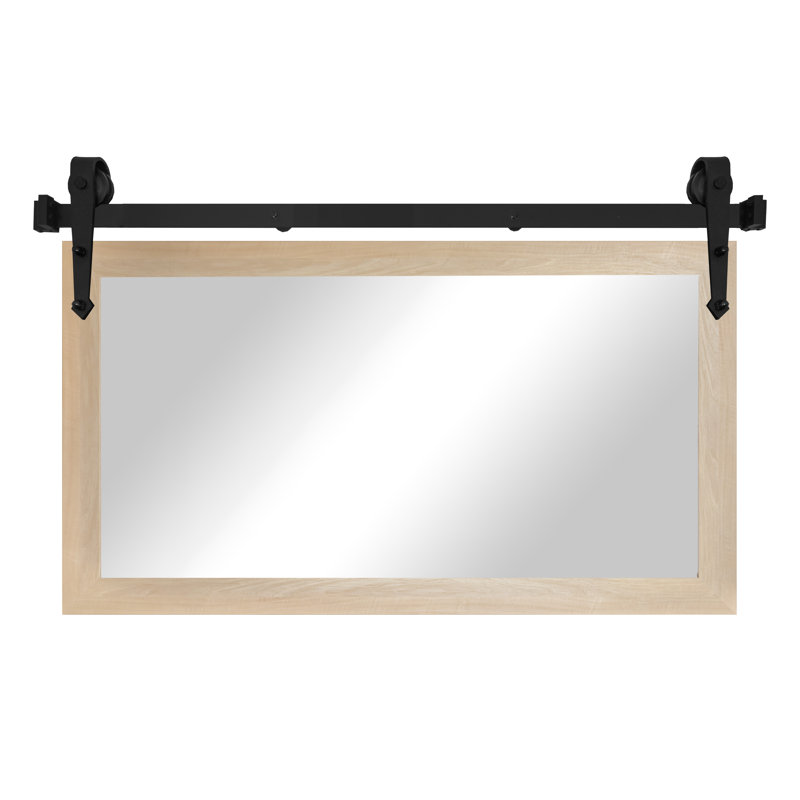 Ranchester Flat Wall Mirror, Blonde Maple, 33" x 50"