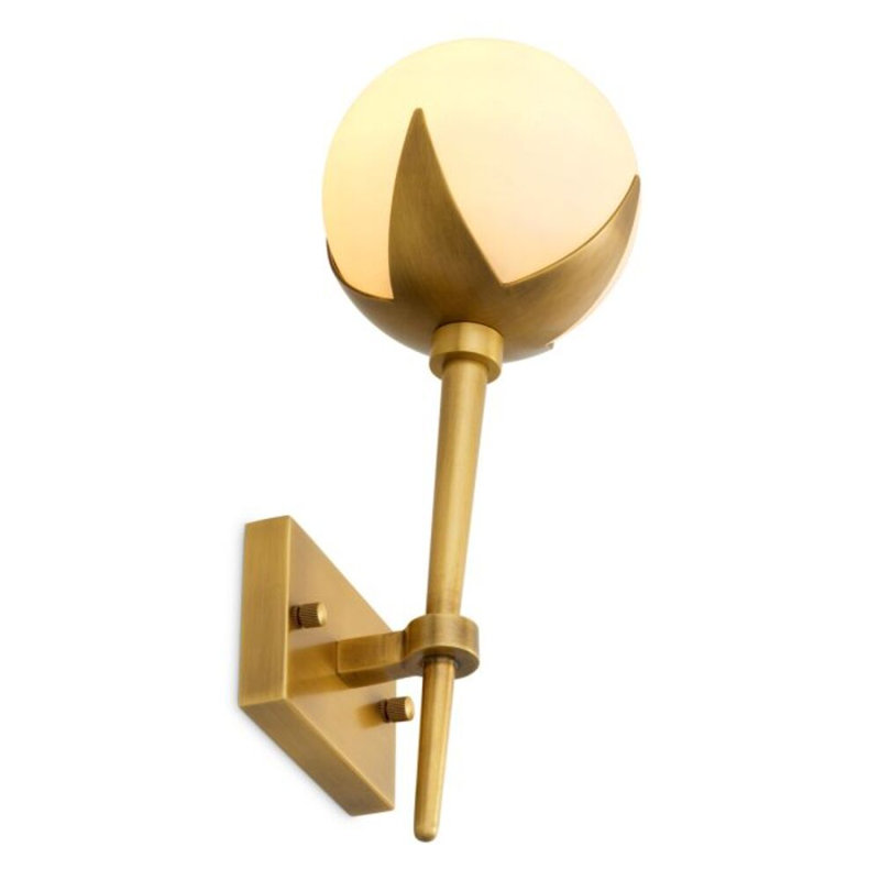 CDJ Wall Lamp Alesa Double antique brass finish alabaster, 1, 13.78" H x 5.51" W x 5.91" D