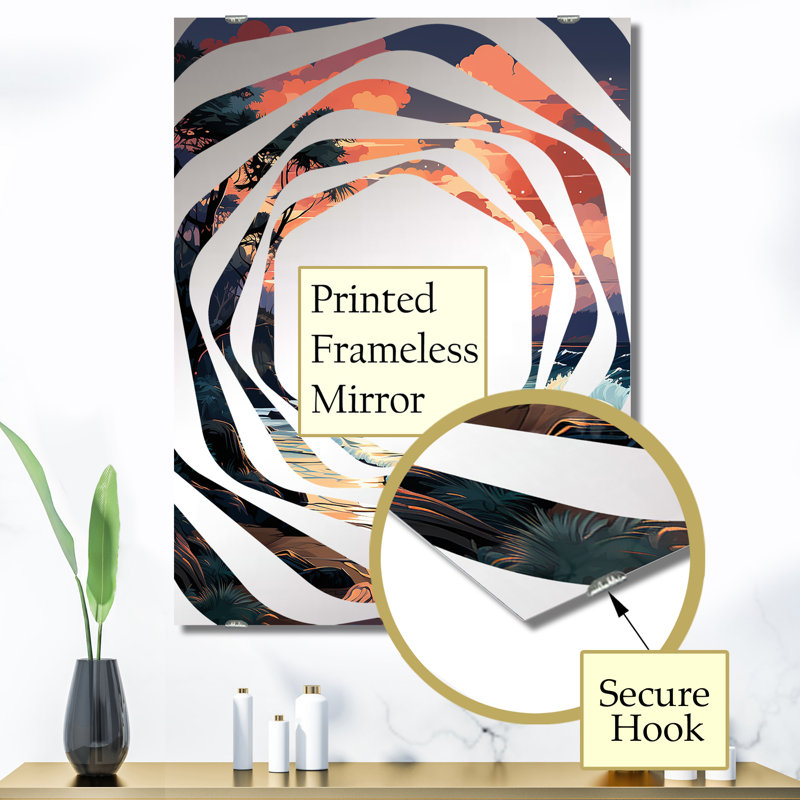 Nydam - Miroir mural bord de mer large MIR139405, 40 po x 30 po
