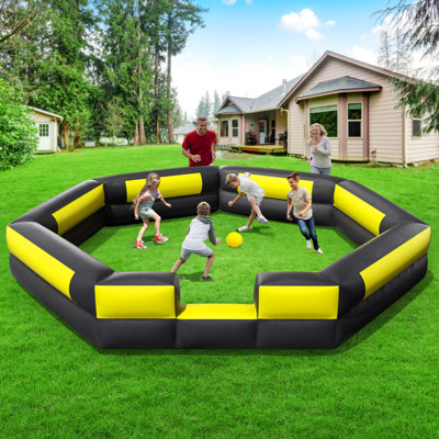 15ft Inflatable Gaga Ball Pit, Portable Gaga Ball Pit For Indoor Outdoor Game, Backyard, Park, School, Camp, Home | Gaga Pit With Built-in Blower, Gaga Ball, Carry Bag, Sandbags