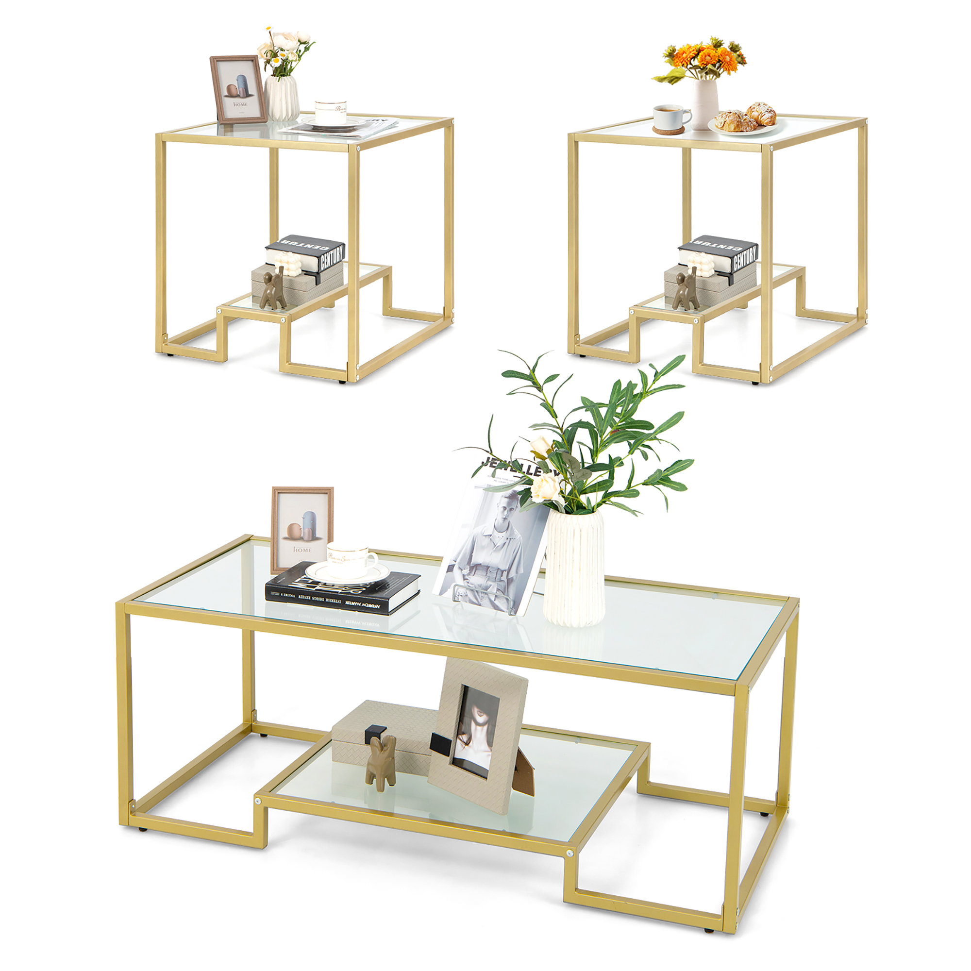 Willa Arlo™ Interiors Tenacia 3 Piece Coffee Table Set & Reviews Wayfair