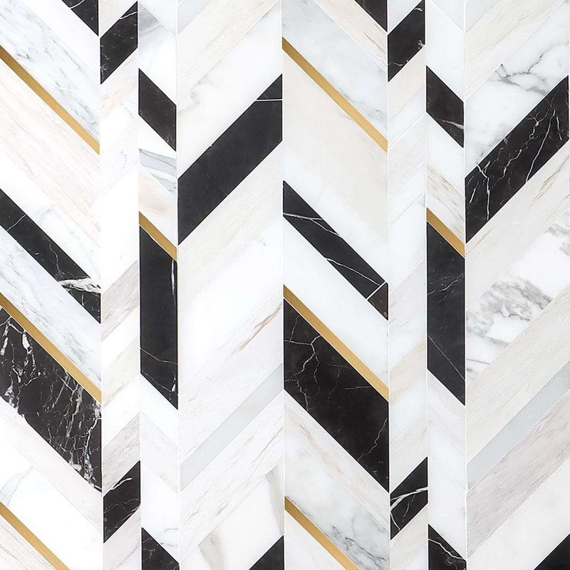 Amari Polished Marble And Aluminum Mosaic, Saint Laurent