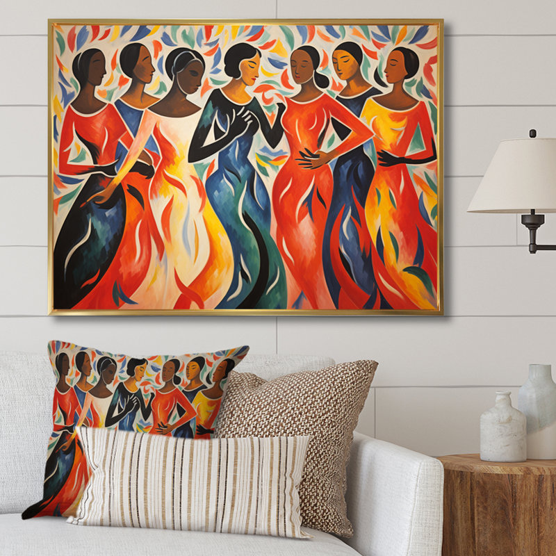 «Master Dance The Dance» par Henri I sur toile, H 30 po x l 40 po x P 1,5 po, Cadre flottant doré