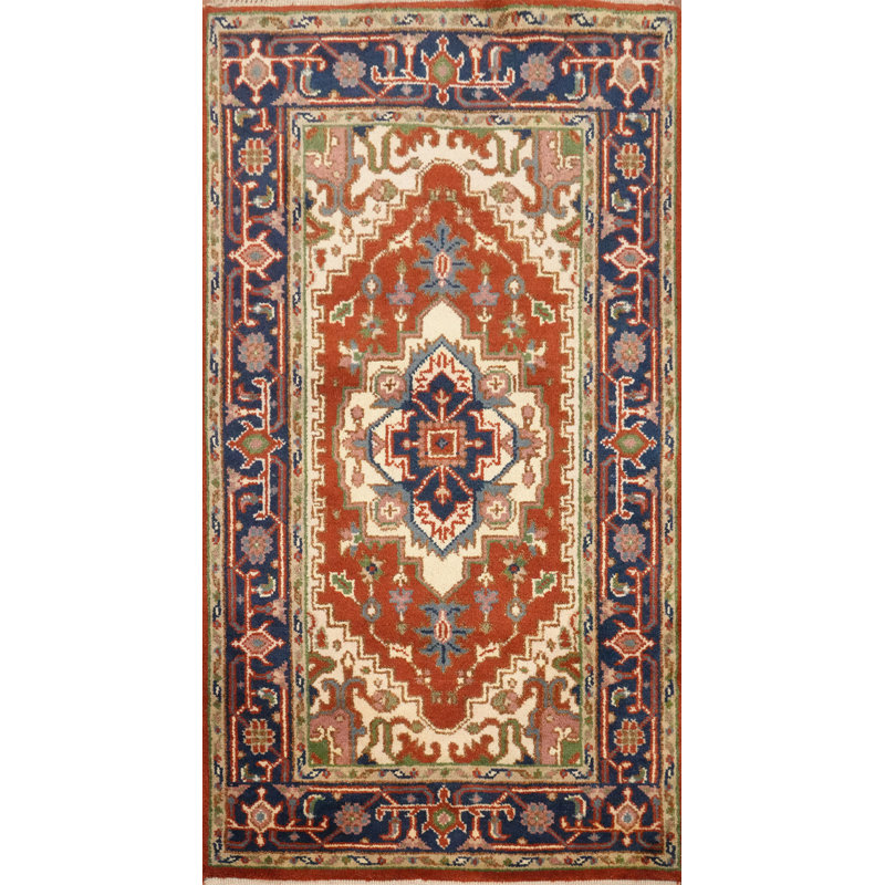 Tapis traditionnel géométrique fait à la main 3 x 5