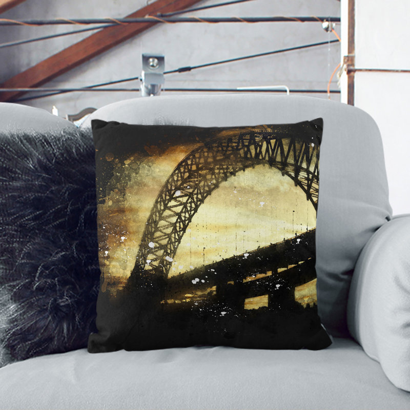 Silver Jubilee Bridge in Manchester Scatter Cushion, 55cm H x 55cm W x 20cm D